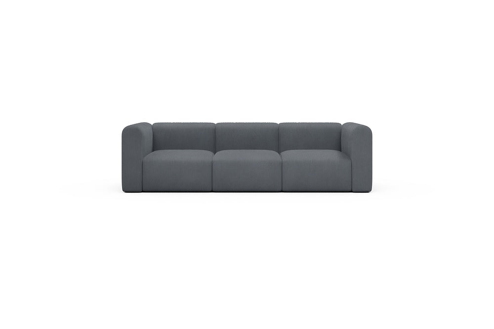 Rund Casual Modular Sofa - Configurations 1 - A3H - 266 x 97 cm - 3 Seater - 592 Corduroy Silvermist