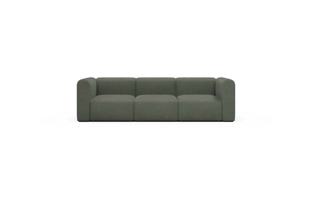 Rund Casual Modular Sofa - Configurations 1 - A3H - 266 x 97 cm - 3 Seater - 598 Corduroy Sage