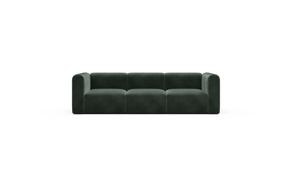 Rund Casual Modular Sofa - Configurations 1 - A3H - 266 x 97 cm - 3 Seater - 814 Smooth Laural Green