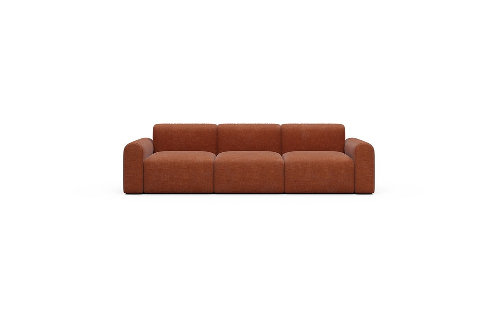 Rund Casual Modular Sofa - Configurations 1 - A3L - 266 x 97 cm - 3 Seater - 412 Esina Rust Orange