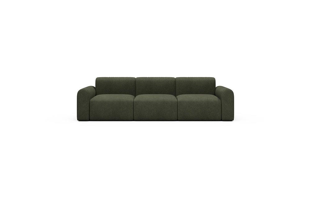 Rund Casual Modular Sofa - Configurations 1 - A3L - 266 x 97 cm - 3 Seater - 535 Bouclé Forest Green