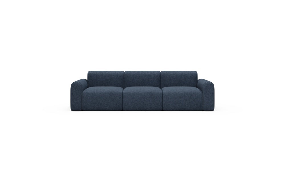 Rund Casual Modular Sofa - Configurations 1 - A3L - 266 x 97 cm - 3 Seater - 537 Bouclé Blue