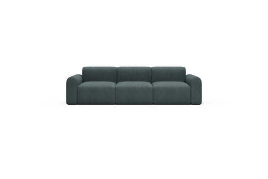 Rund Casual Modular Sofa - Configurations 1 - A3L - 266 x 97 cm - 3 Seater - 573 Vivus Dusty Blue