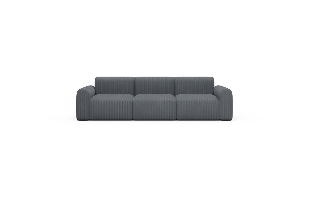 Rund Casual Modular Sofa - Configurations 1 - A3L - 266 x 97 cm - 3 Seater - 592 Corduroy Silvermist