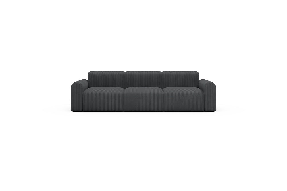 Rund Casual Modular Sofa - Configurations 1 - A3L - 266 x 97 cm - 3 Seater - 593 Corduroy Graphite