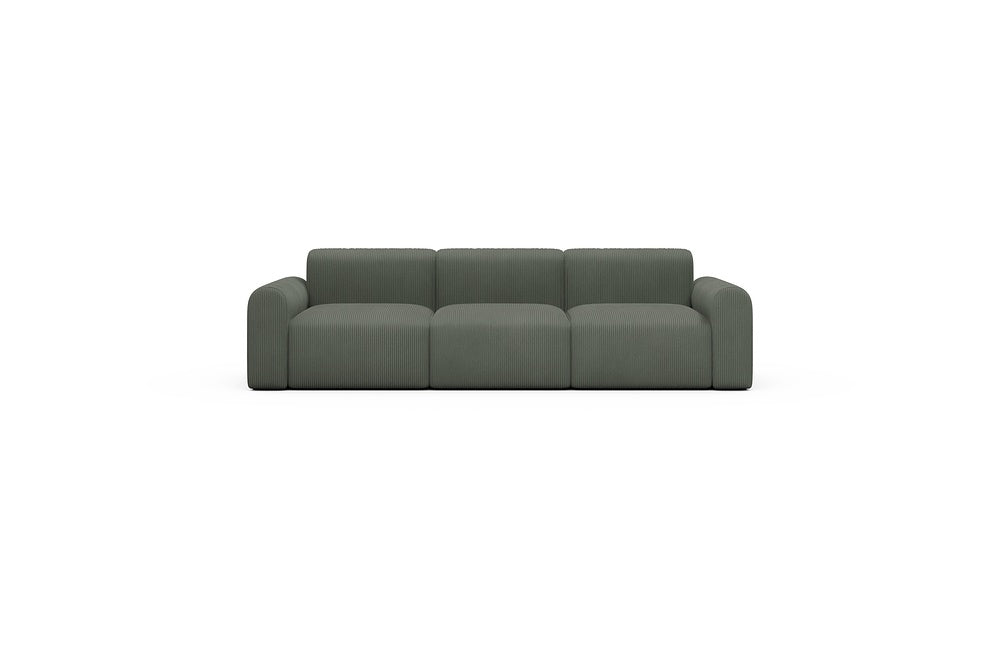 Rund Casual Modular Sofa - Configurations 1 - A3L - 266 x 97 cm - 3 Seater - 598 Corduroy Sage