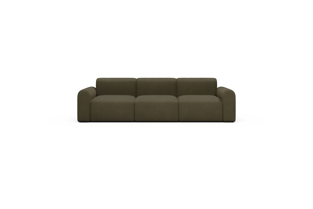 Rund Casual Modular Sofa - Configurations 1 - A3L - 266 x 97 cm - 3 Seater - 599 Corduroy Olive