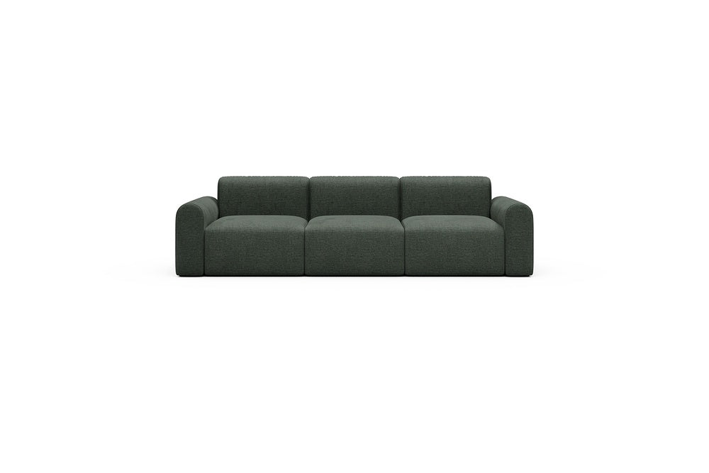 Rund Casual Modular Sofa - Configurations 1 - A3L - 266 x 97 cm - 3 Seater - 818 Aivi Pine Green