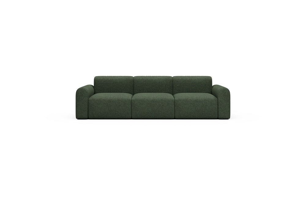 Rund Casual Modular Sofa - Configurations 1 - A3L - 266 x 97 cm - 3 Seater - 869 Vanora Deep Green
