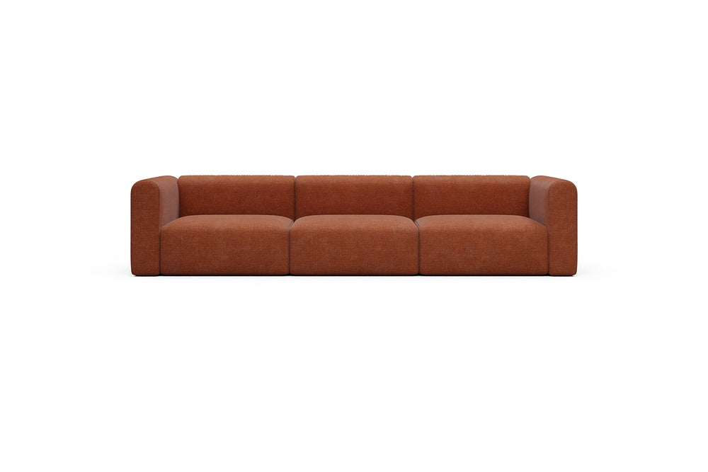 Rund Casual Modular Sofa - Configurations 1 - B3H - 335 x 97 cm - 3,5 Seater - 412 Esina Rust Orange