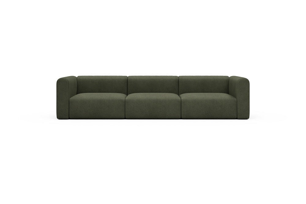 Rund Casual Modular Sofa - Configurations 1 - B3H - 335 x 97 cm - 3,5 Seater - 535 Bouclé Forest Green