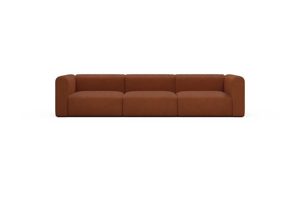 Rund Casual Modular Sofa - Configurations 1 - B3H - 335 x 97 cm - 3,5 Seater - 595 Corduroy Burnt-Orange
