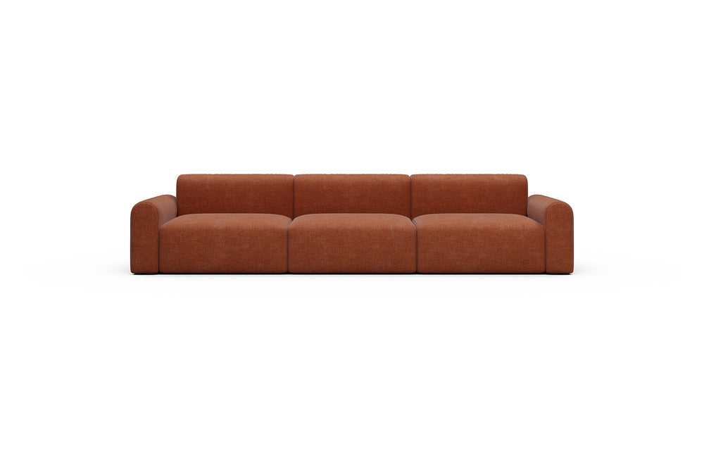 Rund Casual Modular Sofa - Configurations 1 - B3L - 335 x 97 cm - 3,5 Seater - 412 Esina Rust Orange