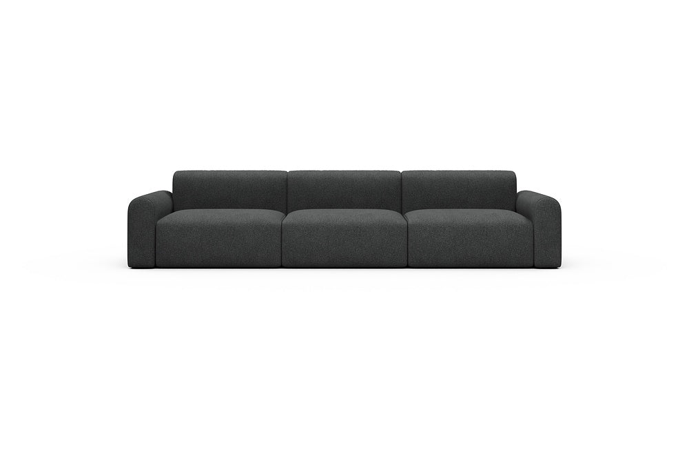 Rund Casual Modular Sofa - Configurations 1 - B3L - 335 x 97 cm - 3,5 Seater - 529 Bouclé Charcoal