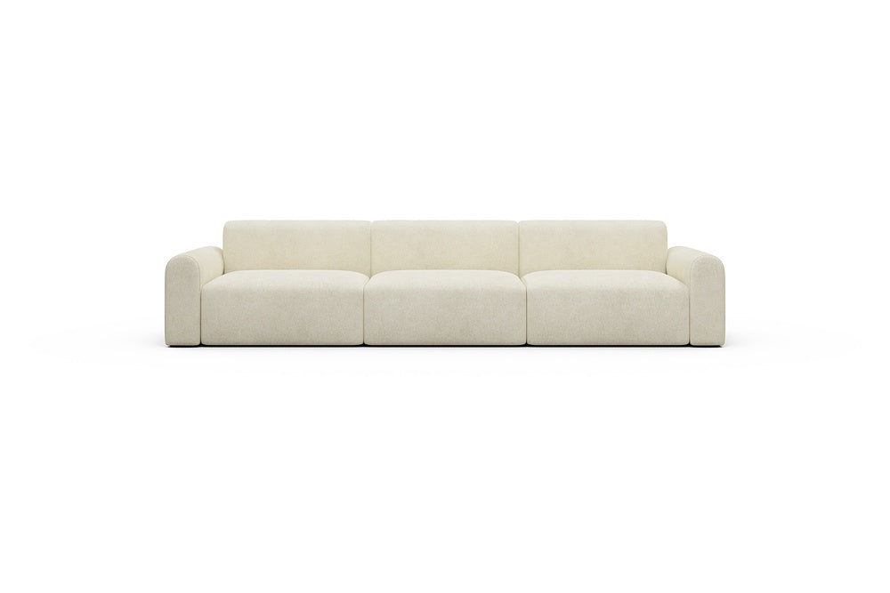 Rund Casual Modular Sofa - Configurations 1 - B3L - 335 x 97 cm - 3,5 Seater - 531 Bouclé Off White