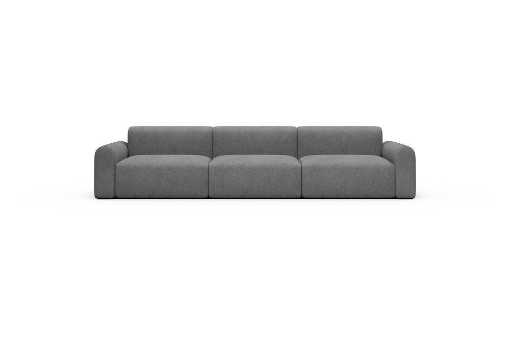 Rund Casual Modular Sofa - Configurations 1 - B3L - 335 x 97 cm - 3,5 Seater - 533 Bouclé Ash Grey