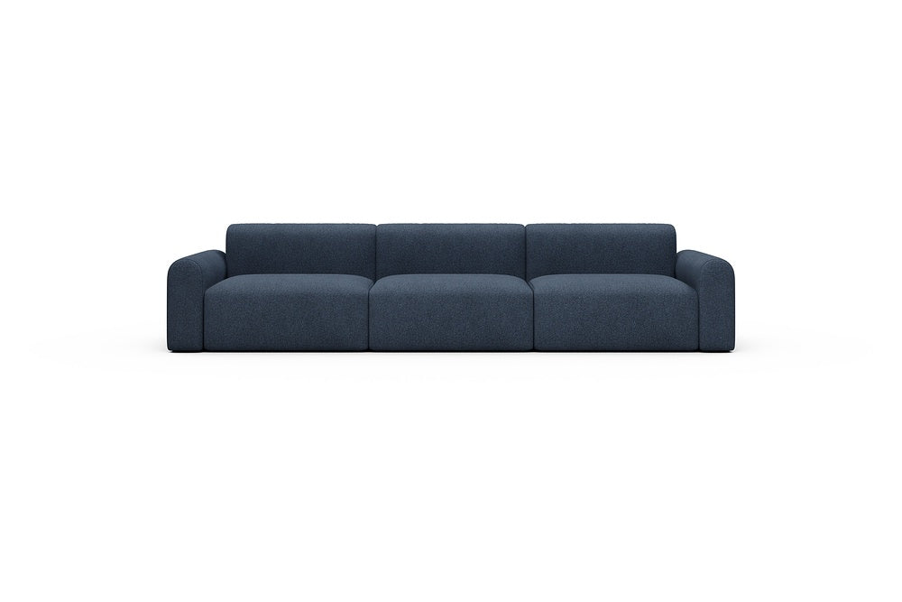 Rund Casual Modular Sofa - Configurations 1 - B3L - 335 x 97 cm - 3,5 Seater - 537 Bouclé Blue