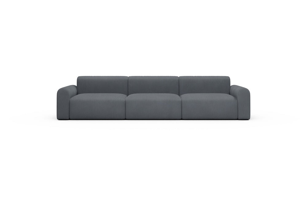 Rund Casual Modular Sofa - Configurations 1 - B3L - 335 x 97 cm - 3,5 Seater - 592 Corduroy Silvermist