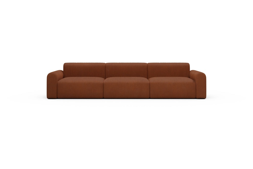 Rund Casual Modular Sofa - Configurations 1 - B3L - 335 x 97 cm - 3,5 Seater - 595 Corduroy Burnt-Orange