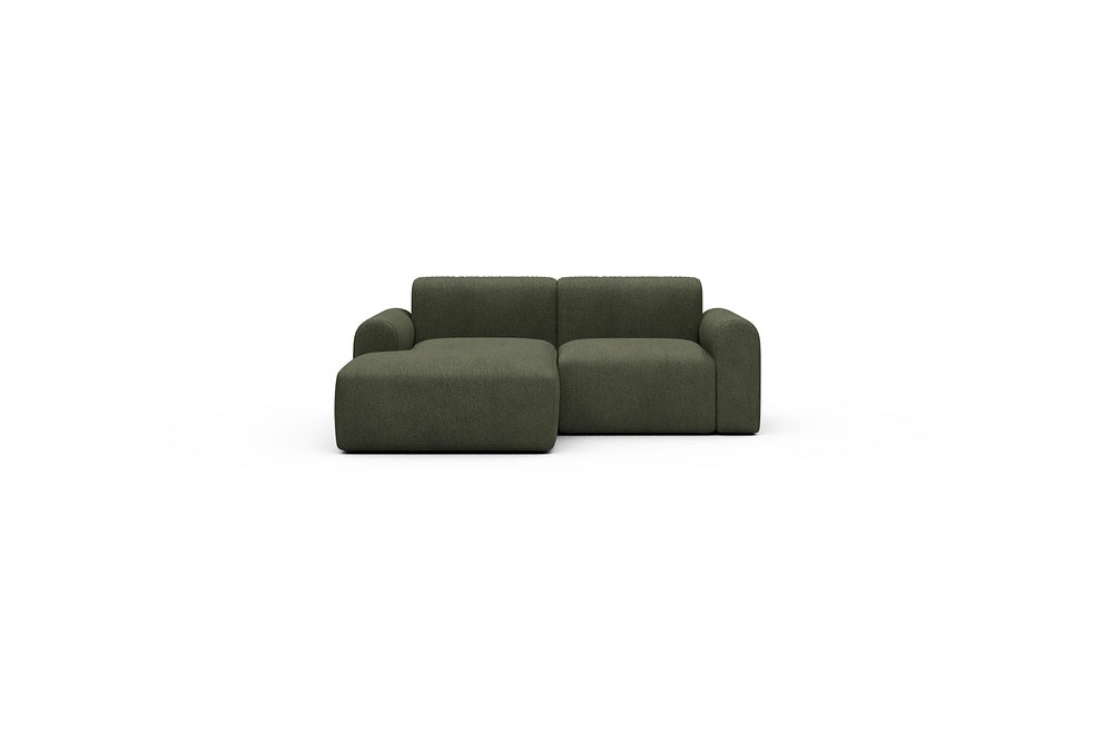 Rund Casual Modular Sofa - Configurations 1 - C1L - 194 x 97 cm - Chaise + 1 Seater - 535 Bouclé Forest Green