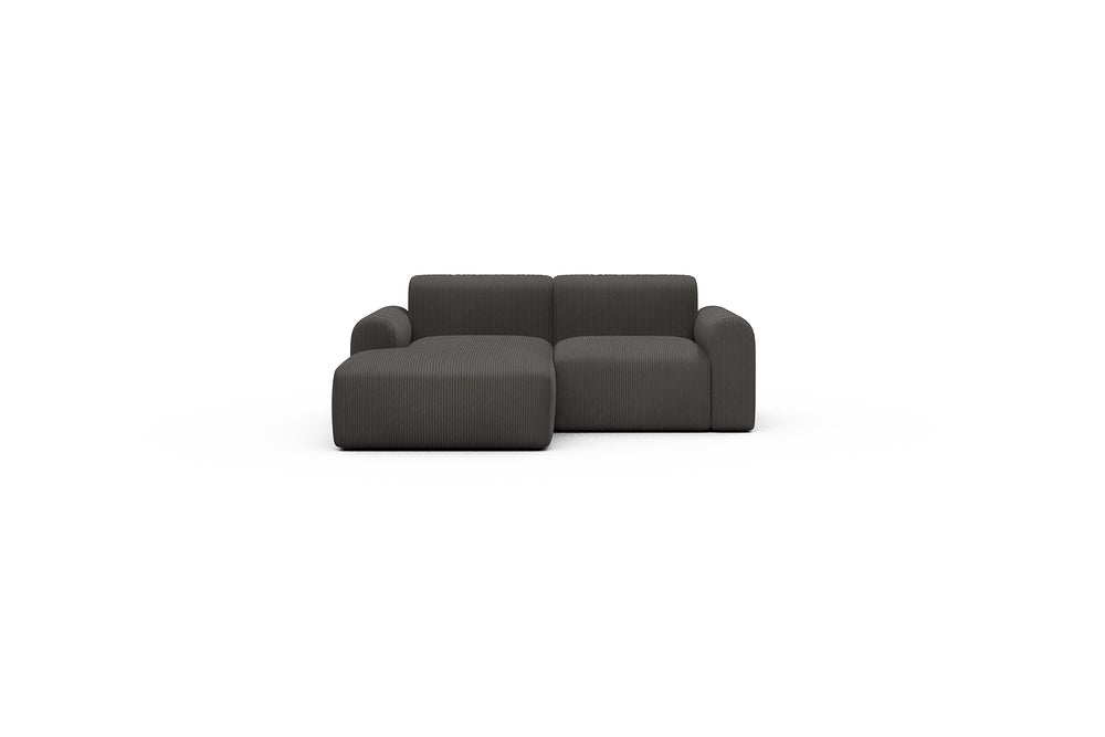 Rund Casual Modular Sofa - Configurations 1 - C1L - 194 x 97 cm - Chaise + 1 Seater - 597 Corduroy Charcoal