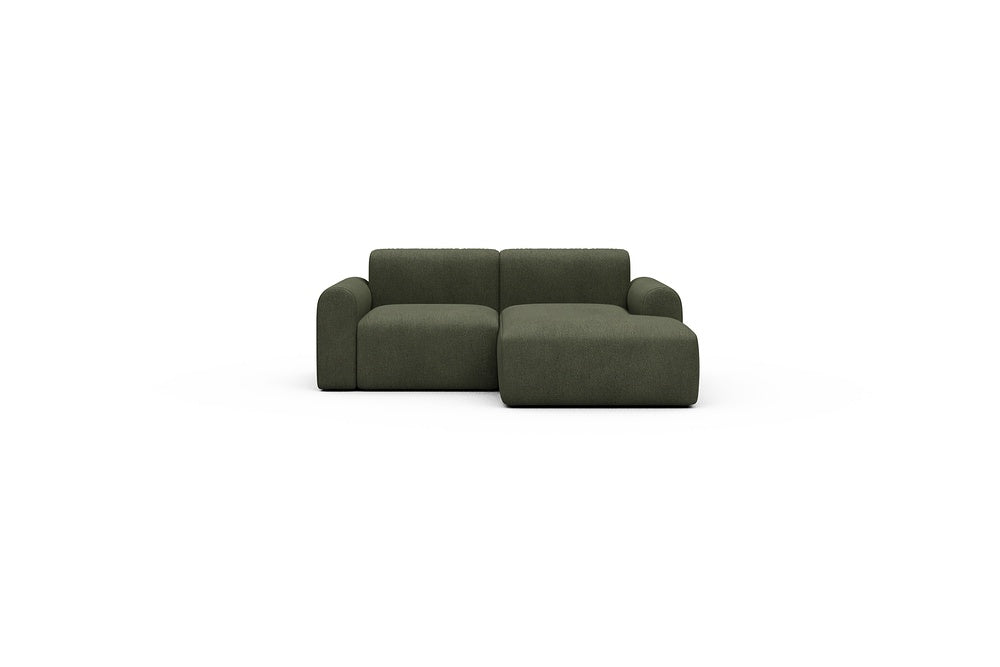 Rund Casual Modular Sofa - Configurations 1 - C2L - 194 x 152 cm - 1 Seater + Chaise - 535 Bouclé Forest Green
