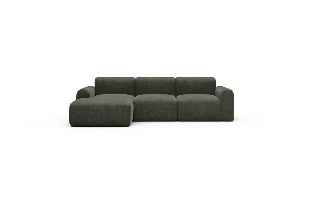 Rund Casual Modular Sofa - Configurations 1 - C3L - 194 x 152 cm - Chaise + 2 Seater - 413 Esina Olive Green