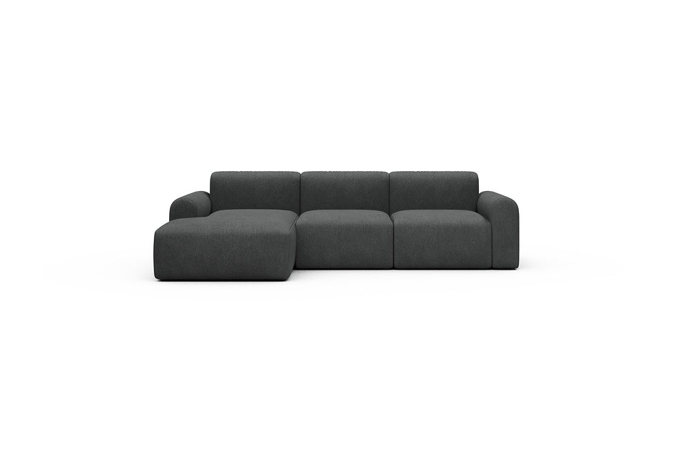 Rund Casual Modular Sofa - Configurations 1 - C3L - 194 x 152 cm - Chaise + 2 Seater - 529 Bouclé Charcoal
