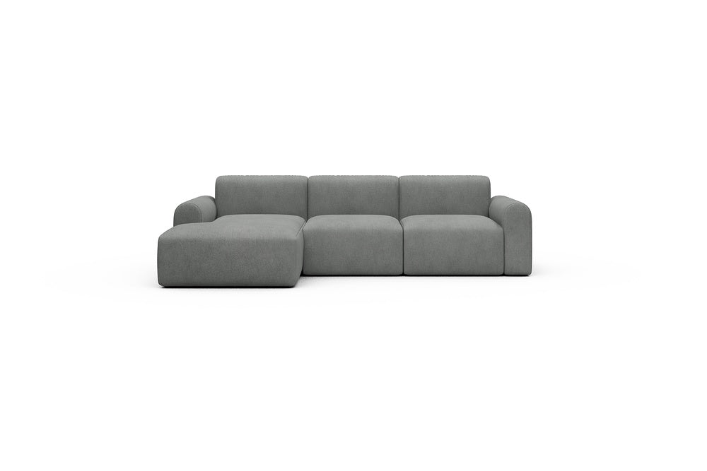 Rund Casual Modular Sofa - Configurations 1 - C3L - 194 x 152 cm - Chaise + 2 Seater - 533 Bouclé Ash Grey