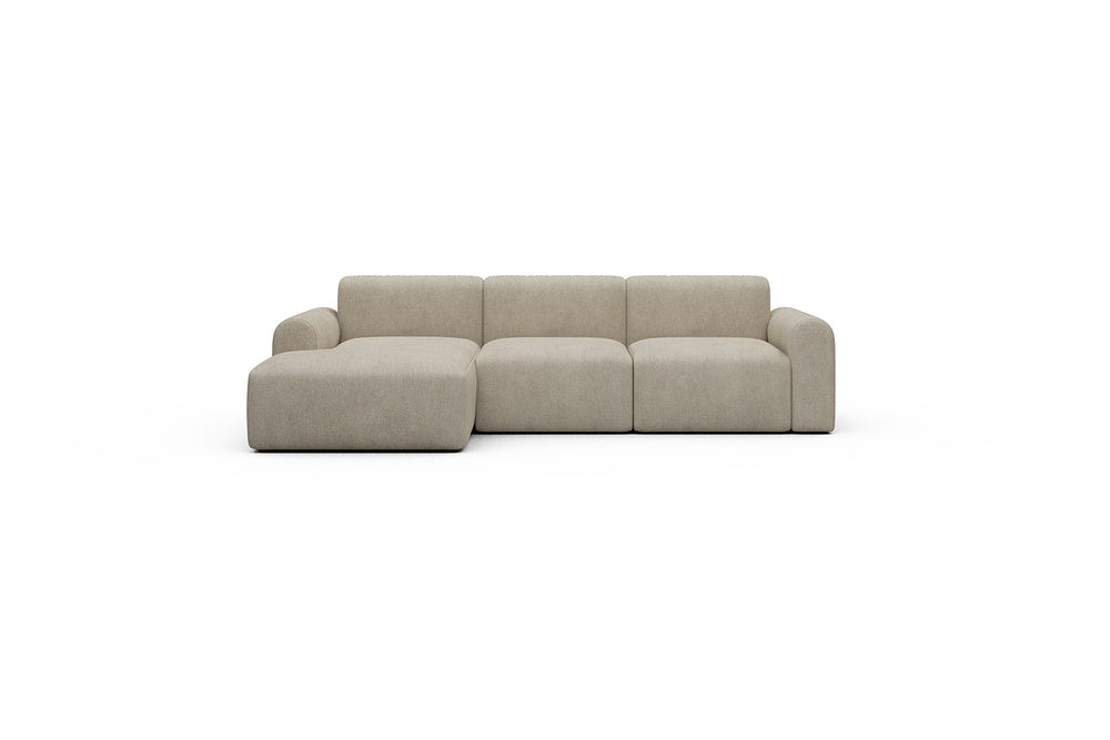 Rund Casual Modular Sofa - Configurations 1 - C3L - 194 x 152 cm - Chaise + 2 Seater - 539 Bouclé Beige
