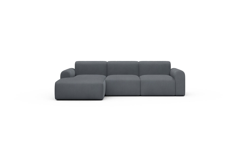 Rund Casual Modular Sofa - Configurations 1 - C3L - 194 x 152 cm - Chaise + 2 Seater - 592 Corduroy Silvermist