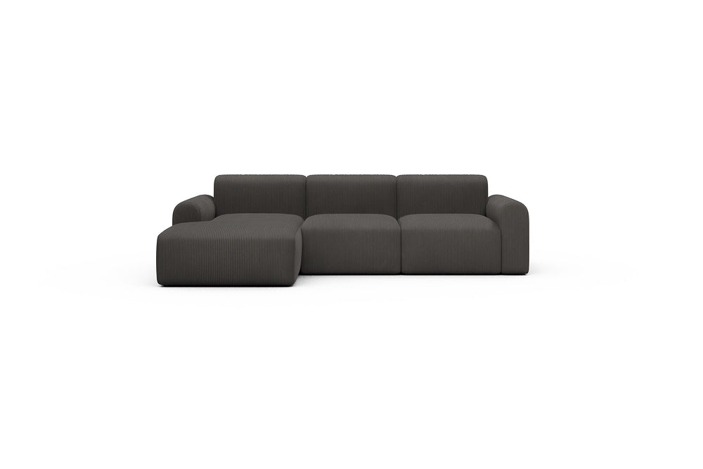 Rund Casual Modular Sofa - Configurations 1 - C3L - 194 x 152 cm - Chaise + 2 Seater - 597 Corduroy Charcoal
