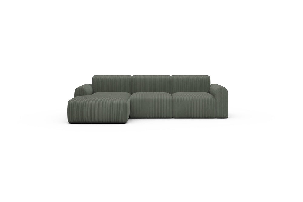 Rund Casual Modular Sofa - Configurations 1 - C3L - 194 x 152 cm - Chaise + 2 Seater - 598 Corduroy Sage