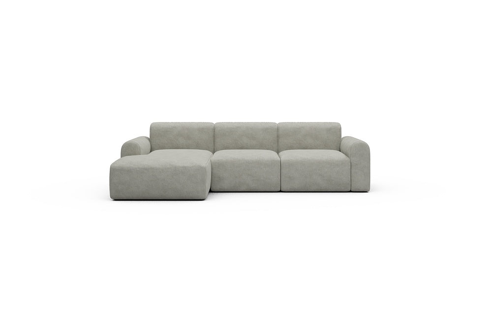 Rund Casual Modular Sofa - Configurations 1 - C3L - 194 x 152 cm - Chaise + 2 Seater - 773 Carreno Moon Stone White