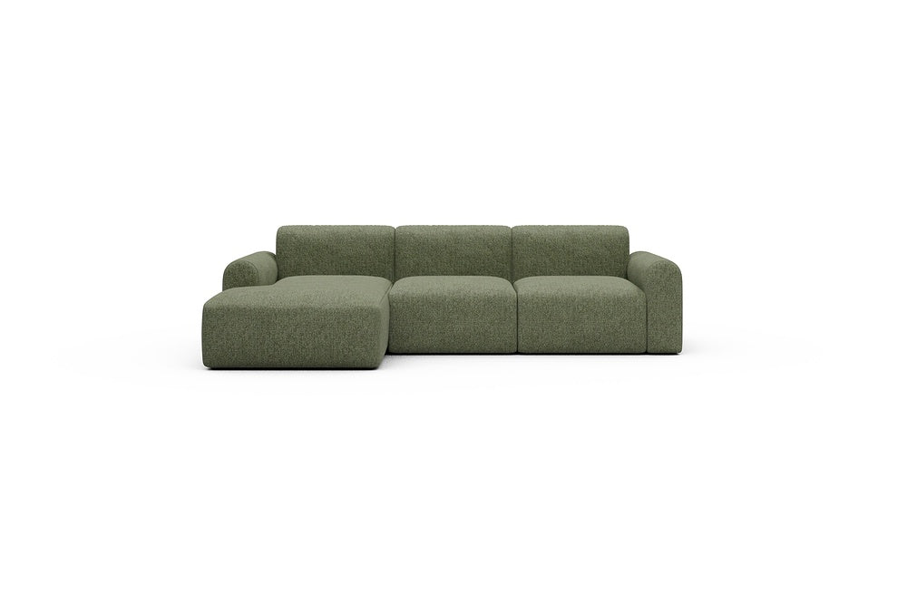 Rund Casual Modular Sofa - Configurations 1 - C3L - 194 x 152 cm - Chaise + 2 Seater - 775 Carreno Vivid Green