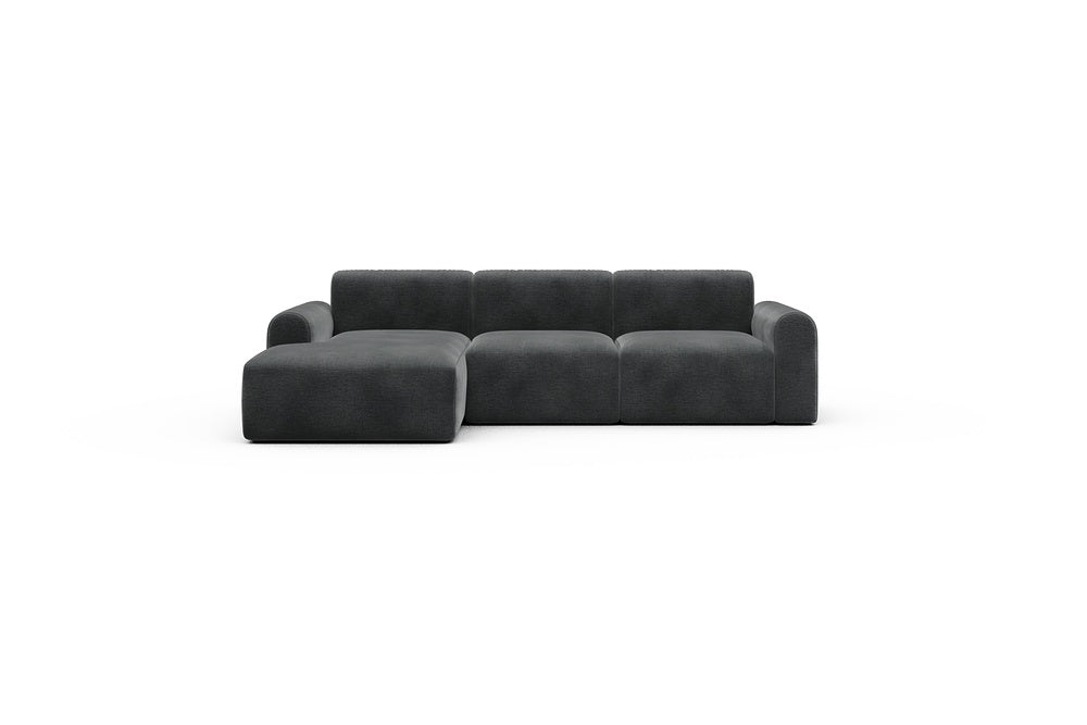 Rund Casual Modular Sofa - Configurations 1 - C3L - 194 x 152 cm - Chaise + 2 Seater - 811 Smooth Deep Warm Grey