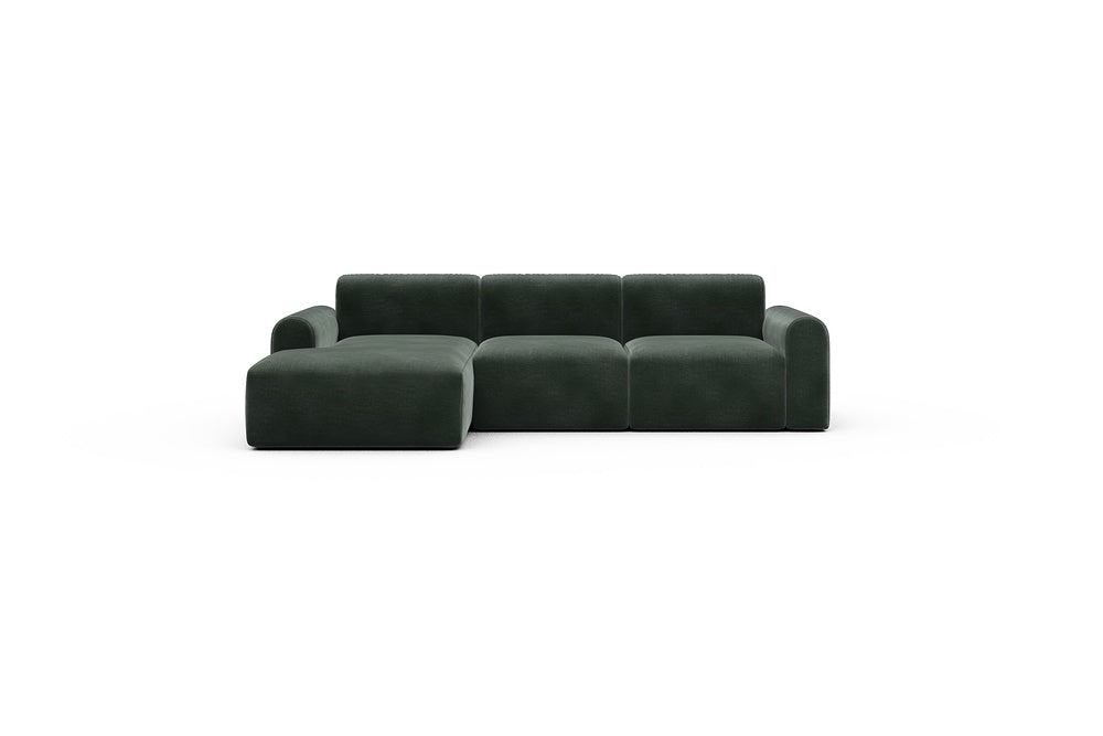 Rund Casual Modular Sofa - Configurations 1 - C3L - 194 x 152 cm - Chaise + 2 Seater - 814 Smooth Laural Green