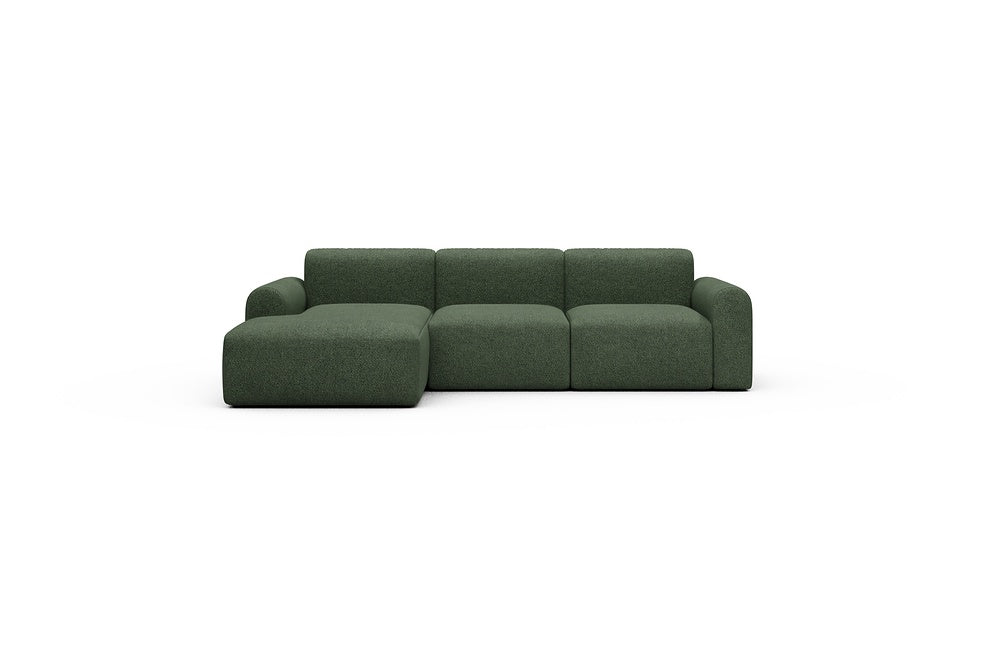 Rund Casual Modular Sofa - Configurations 1 - C3L - 194 x 152 cm - Chaise + 2 Seater - 869 Vanora Deep Green