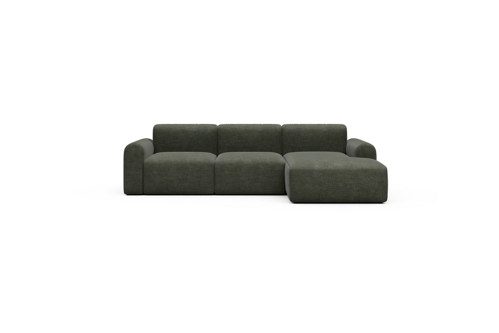 Rund Casual Modular Sofa - Configurations 1 - C4L - 266 x 152 cm - 2 Seater + Chaise - 413 Esina Olive Green