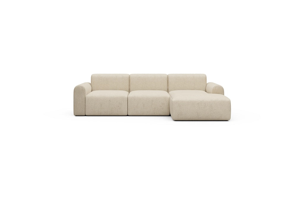 Rund Casual Modular Sofa - Configurations 1 - C4L - 266 x 152 cm - 2 Seater + Chaise - 496 Casone Natural Beigie