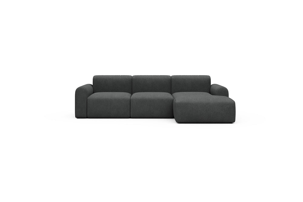 Rund Casual Modular Sofa - Configurations 1 - C4L - 266 x 152 cm - 2 Seater + Chaise - 529 Bouclé Charcoal