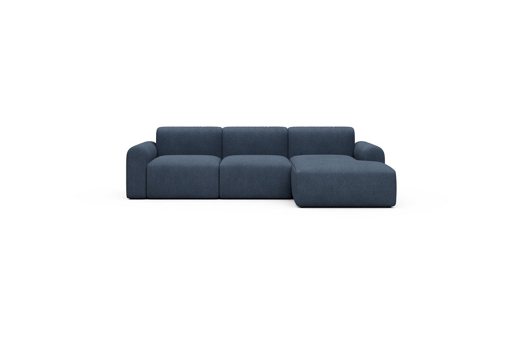 Rund Casual Modular Sofa - Configurations 1 - C4L - 266 x 152 cm - 2 Seater + Chaise - 537 Bouclé Blue