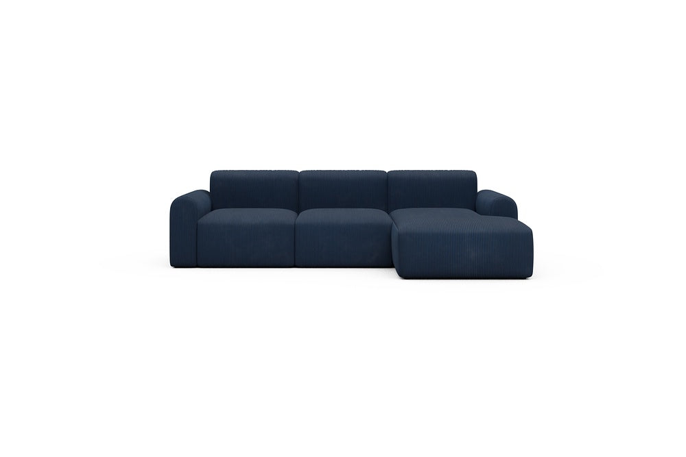 Rund Casual Modular Sofa - Configurations 1 - C4L - 266 x 152 cm - 2 Seater + Chaise - 591 Corduroy Midnight-Blue