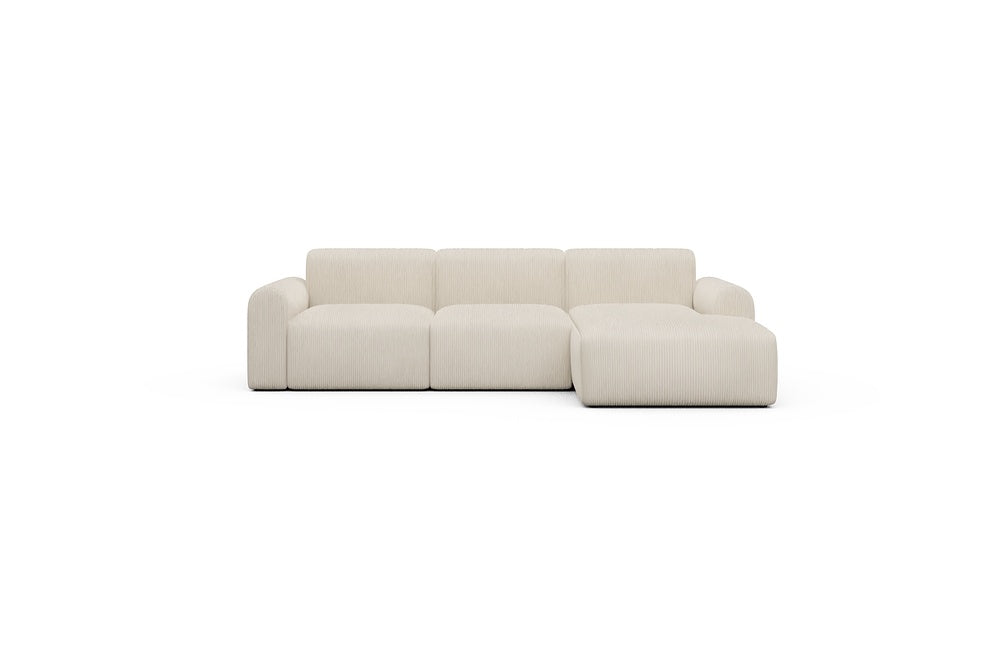Rund Casual Modular Sofa - Configurations 1 - C4L - 266 x 152 cm - 2 Seater + Chaise - 594 Corduroy Ivory