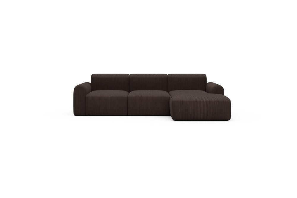 Rund Casual Modular Sofa - Configurations 1 - C4L - 266 x 152 cm - 2 Seater + Chaise - 600 Corduroy Cocoa