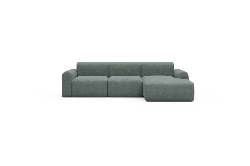 Rund Casual Modular Sofa - Configurations 1 - C4L - 266 x 152 cm - 2 Seater + Chaise - 770 Carreno Cielo Blue
