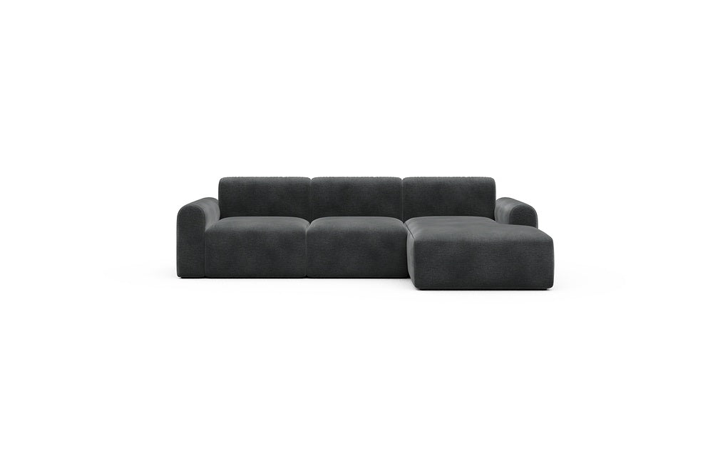 Rund Casual Modular Sofa - Configurations 1 - C4L - 266 x 152 cm - 2 Seater + Chaise - 811 Smooth Deep Warm Grey