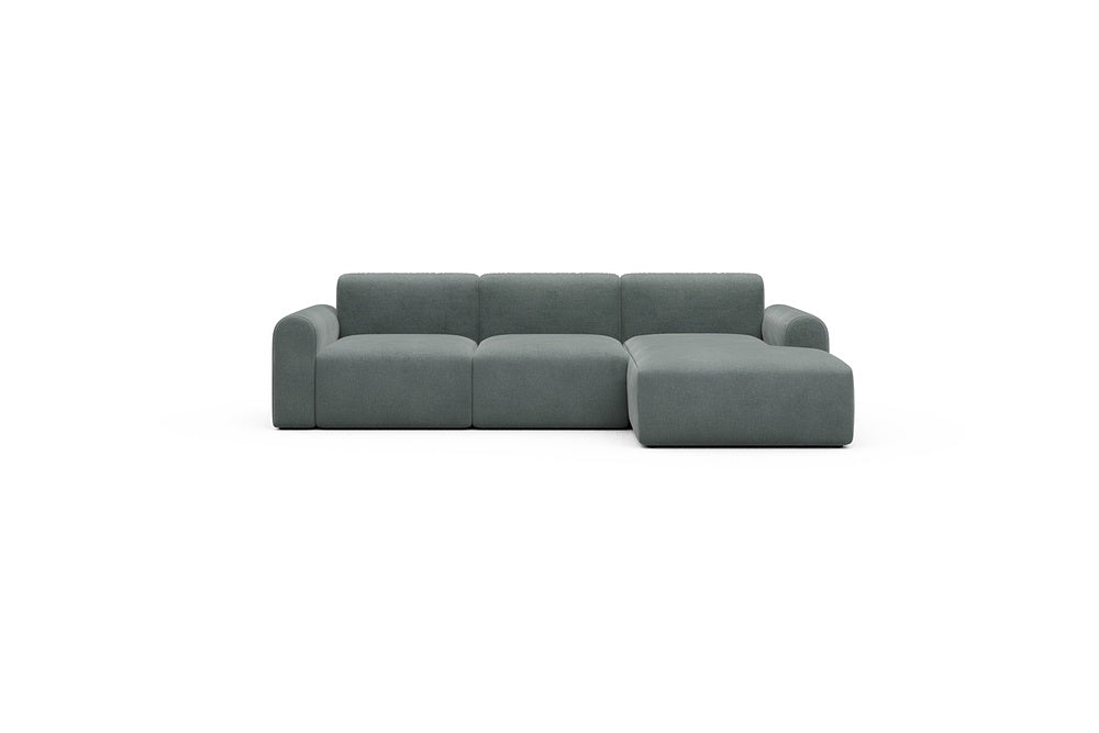 Rund Casual Modular Sofa - Configurations 1 - C4L - 266 x 152 cm - 2 Seater + Chaise - 812 Smooth Smooth Silver Grey