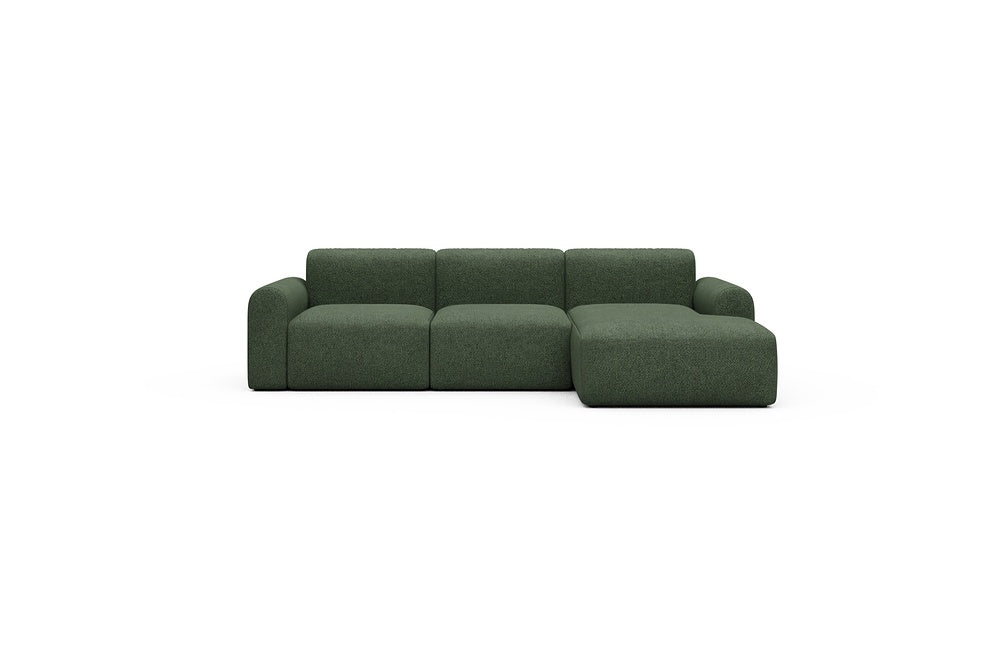 Rund Casual Modular Sofa - Configurations 1 - C4L - 266 x 152 cm - 2 Seater + Chaise - 869 Vanora Deep Green