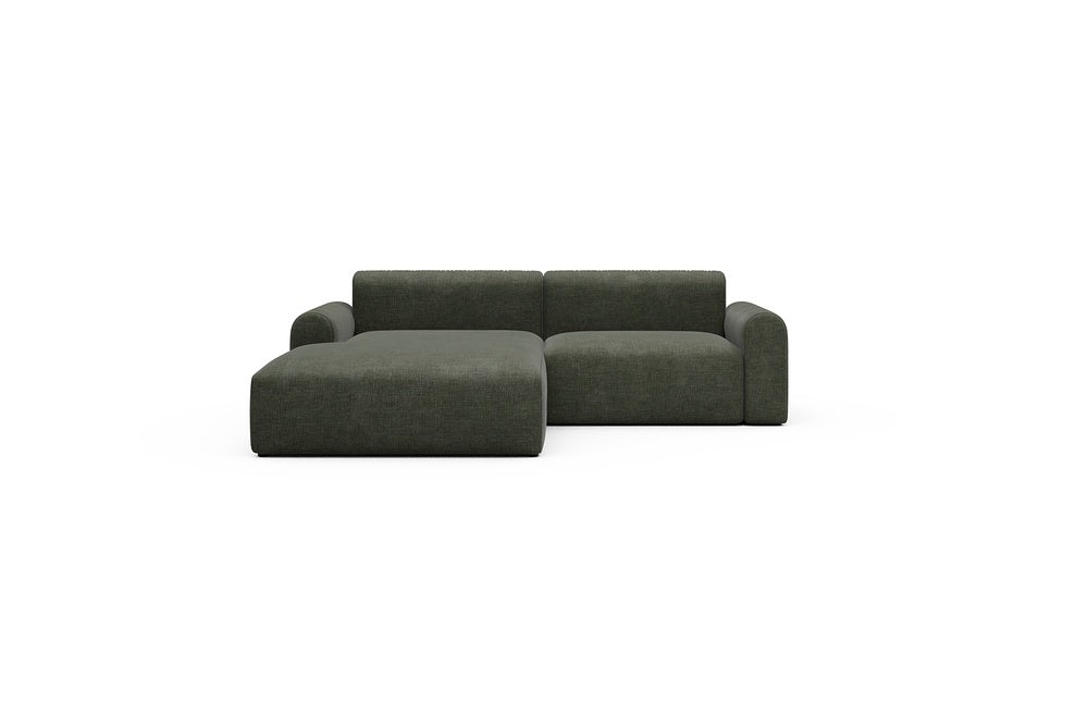 Rund Casual Modular Sofa - Configurations 1 - D1L - 240 x 188 cm - Chaise + 1,5 Seater - 413 Esina Olive Green